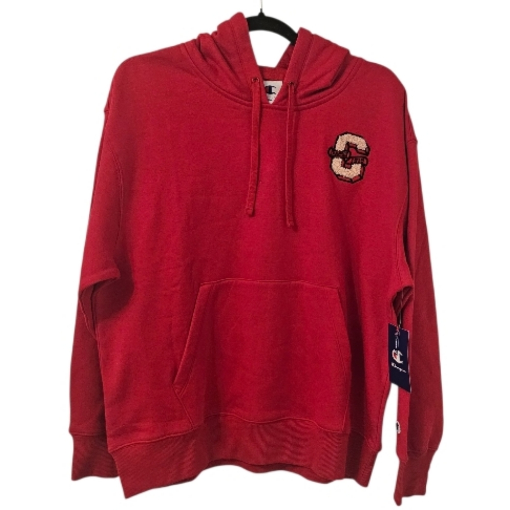 Red Champion Women's C Banner Standard Pullover Hoodie